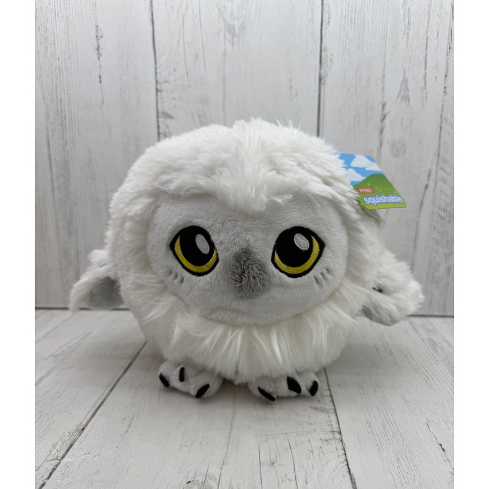 Mini Squishable Snowy Owl White Plush Stuffed Animal NEW Tags 7" Tall Hedwig